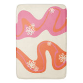 Tapis De Bain Daisy Groove - Rose, orange et crème (devant Vertical)
