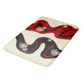 Tapis De Bain Daisy Groove - Rouge et crème (Angle)