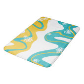 Tapis De Bain Daisy Groove - Turquoise et jaune (Angle)
