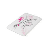 Tapis De Bain Dalmatien aux coeurs (Angle)
