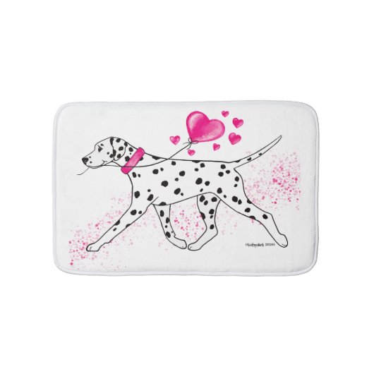 Tapis De Bain Dalmatien aux coeurs (Devant)