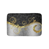 Tapis De Bain Damas Argent Et Damas Noir (Devant)