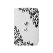 Tapis De Bain Damas Blanches Et Fils Noirs (Devant (Vertical))