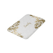 Tapis De Bain Damas Blanches Et Flèches D'Or (Angle)