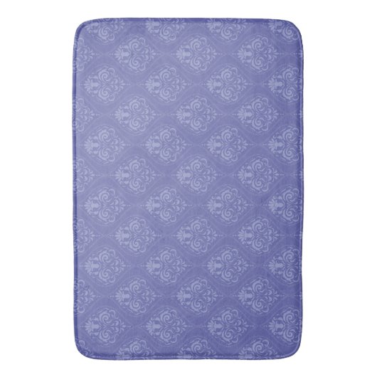 Tapis De Bain Damas bleu périphérique (devant Vertical)