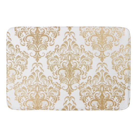 Tapis De Bain Damas de tourbillons d'or (Devant)