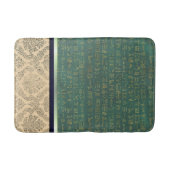Tapis De Bain Damas d'or et Hiéroglyphes égyptiens verts (Devant)
