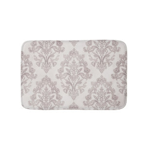 Tapis De Bain Damas floral classique aquarelle taupe doux