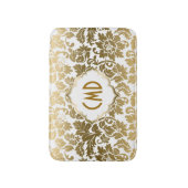 Tapis De Bain Damas Floral Or Et Blanc (Devant (Vertical))