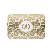 Tapis De Bain Damas Floral Or Et Blanc (Devant)