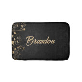 Tapis De Bain Damas florales noir et or (Devant)