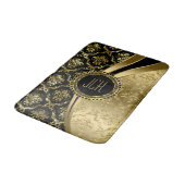 Tapis De Bain Damas Florales Noir Et Or (Angle)