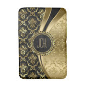 Tapis De Bain Damas Florales Noir Et Or (Devant (Vertical))