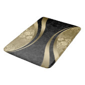 Tapis De Bain Damas géométriques dynamiques noir et or (Angle)