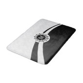 Tapis De Bain Damas noir et blanc & lignes dynamiques (Angle)