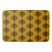 Tapis De Bain Damas noir sur motif jaune moutarde (Devant)