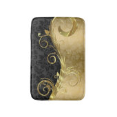 Tapis De Bain Damas Or Et Balayage Et Damas Noir (Devant (Vertical))