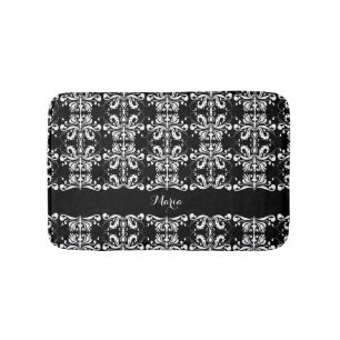 Tapis De Bain Damask appelée noire et blanche