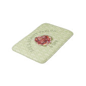 Tapis De Bain Damask Spring Green Pattern With Rose (Angle)