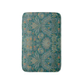 Tapis De Bain Damassé botanique bleu sarcelle orange vert (Devant (Vertical))