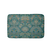 Tapis De Bain Damassé botanique bleu sarcelle orange vert (Devant)