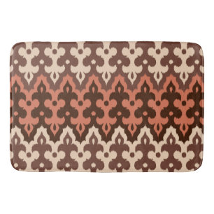 Tapis De Bain Damassé, brun, Taupe et rouille d'Ikat de Marocai