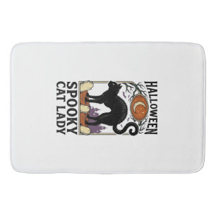 Tapis De Bain Dame de chat d'Halloween Vintage T-shirt de chat n