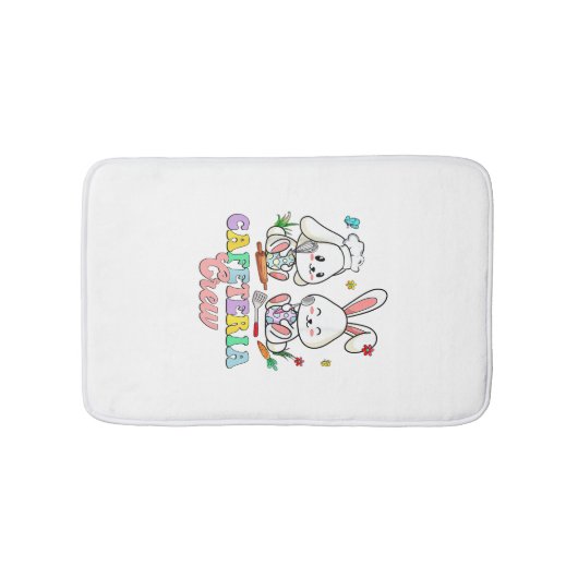 Tapis De Bain Dame de la cantine de Pâques Équipe de la cafétéri (Devant)