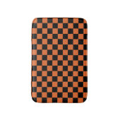 Tapis De Bain Damier Halloween noir et orange (Devant (Vertical))