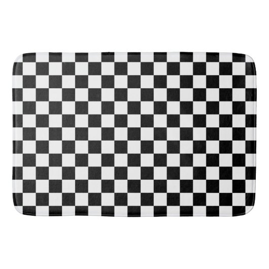Tapis De Bain Damier noir et blanc (Devant)