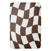 Tapis De Bain Damier onduleux de brun et blanc (devant Vertical)