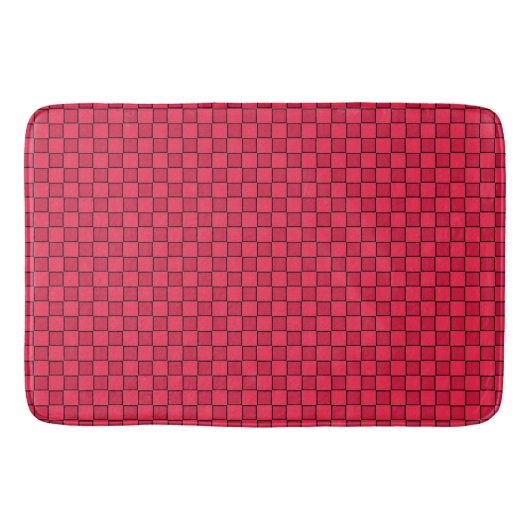 Tapis De Bain Damier Rouge Noir (Devant)