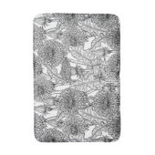 Tapis De Bain Dandelions, noir et blanc (Devant (Vertical))