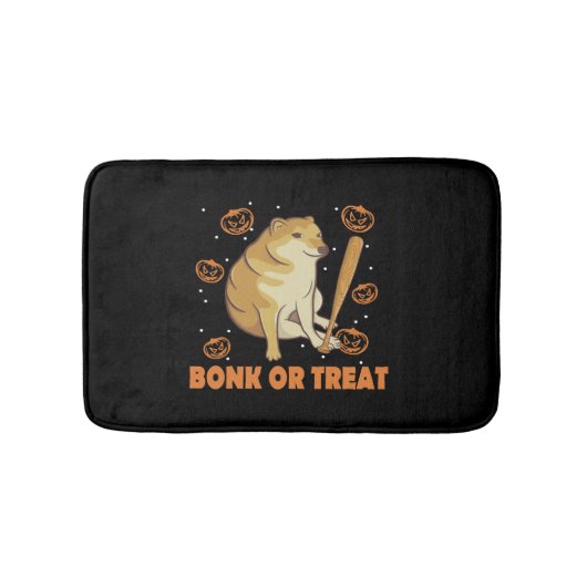 Tapis De Bain Dank Meme Cheems Halloween Chien (Devant)