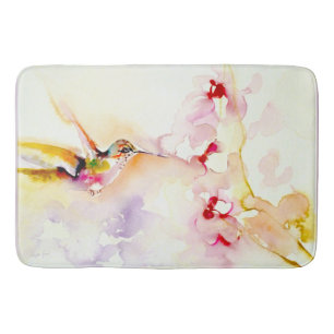 Tapis De Bain "Dans" la copie rose de colibri