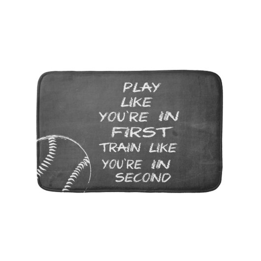 Tapis De Bain Dans le premier baseball motivationnel (Devant)