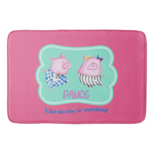 Tapis De Bain Danse comme personne ne regarde de joyeux cochons