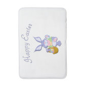 Tapis De Bain Danser violet Bunny de Pâques blanc (Devant (Vertical))