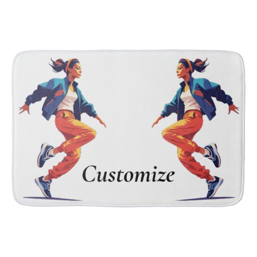 Tapis De Bain Danseuse Hip hop Thunder_Cove (Devant)