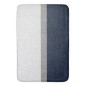 Tapis De Bain Dark Blue Grey White Simple Stripe Crosshatch (devant Vertical)