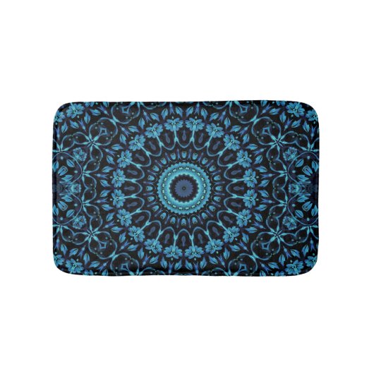 Tapis De Bain Dark Botanical Noir Mandala (Devant)
