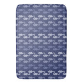 Tapis De Bain Dark Indigo Seahorse Stripes Bain Mat (devant Vertical)