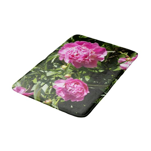 Tapis De Bain Dark rose peonies (Angle)