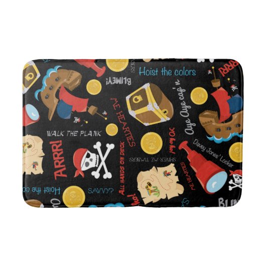Tapis De Bain Dark Treasure Island Party Pirate (Devant)