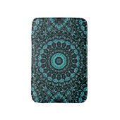 Tapis De Bain Dark Turquoise Floral Mandala (Devant (Vertical))
