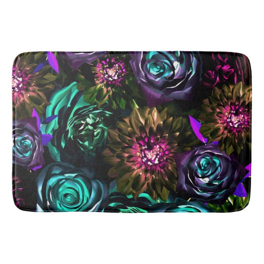 Tapis De Bain Dark Wonderland Gras Glamor Floral Fleurs (Devant)