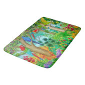 Tapis de bain d'art de jungle de perroquet d'ara (Angle)