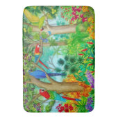 Tapis de bain d'art de jungle de perroquet d'ara (devant Vertical)
