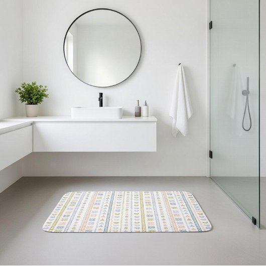 Tapis de bain d'art populaire scandinave