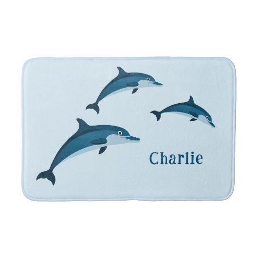 Tapis De Bain Dauphins bleu mignon Bain Mat (Devant)